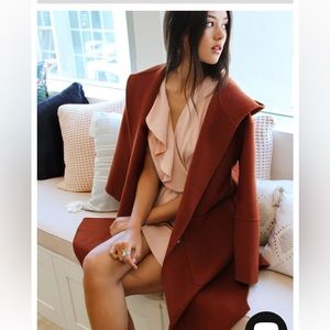 NWT Belle & Bloom Walk This Way coat, size S, caramel (burnt orange)